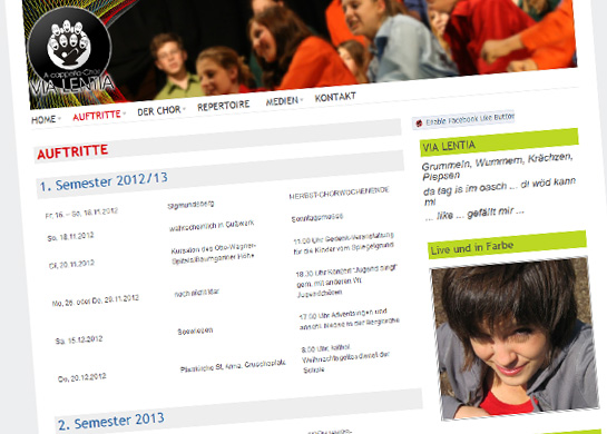 Screenshot der ViaLentia Website